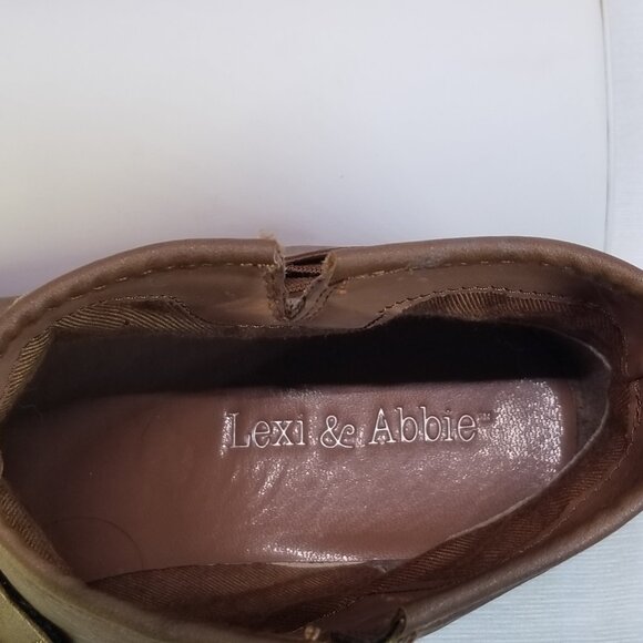 Lexi & Abbie Women's Tan Vegan Leather Ankle Booties Round Toe Size 6 - Picture 8 of 8